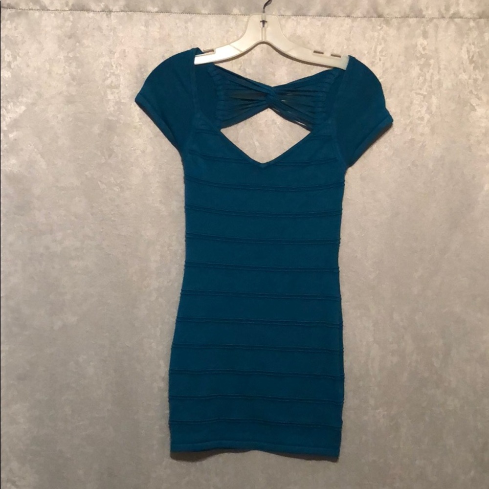 Teal band dress